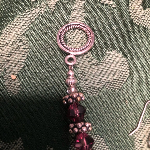 Bracelet w/ Swarovski Crystal Sterling Silver- Toggle Clasp - 7" Garnet Color - Picture 5 of 7